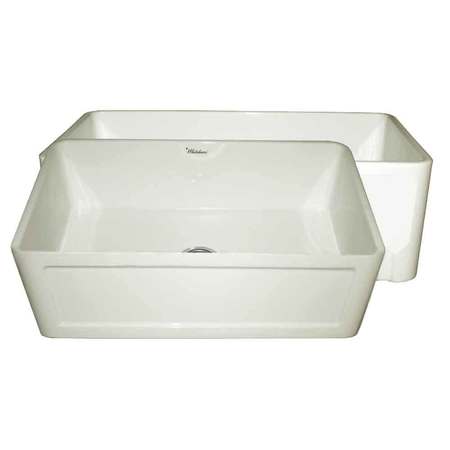 WHITEHAUS Rvrsbl Sink W/ A Concave Front Apron On One Side, Bsct WHFLCON3018-BISCUIT